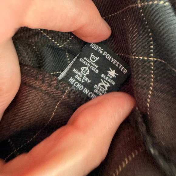 Dixxon Calico flannel shirt, brown and black plaid button-up medium guc - Picture 12 of 12